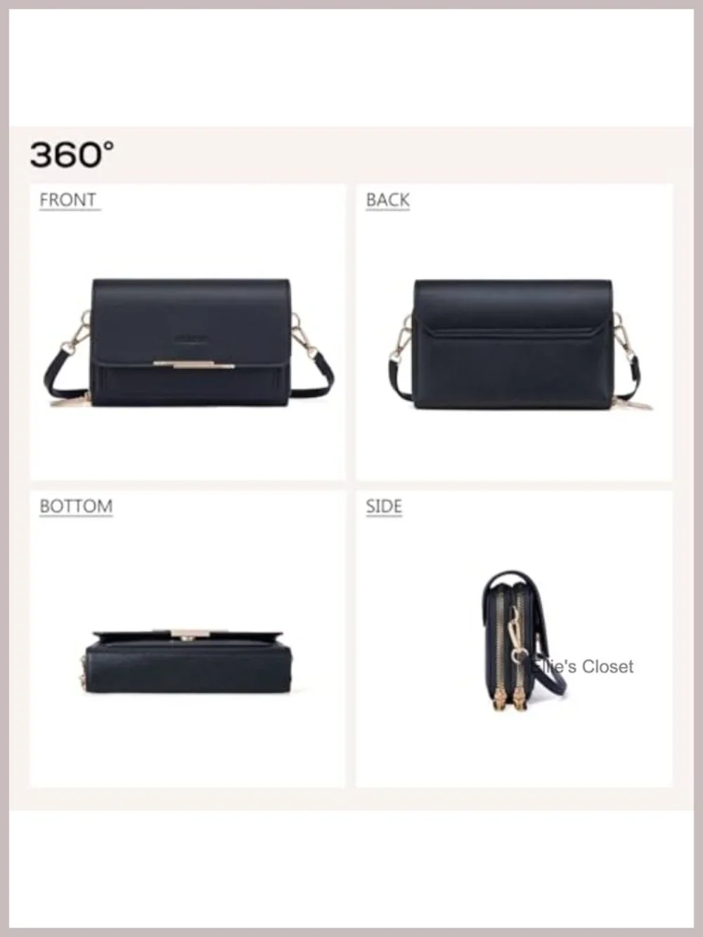 Roulens Small Crossbody Bag for Women PU Leather Shoulder Handbags Wallet Purse